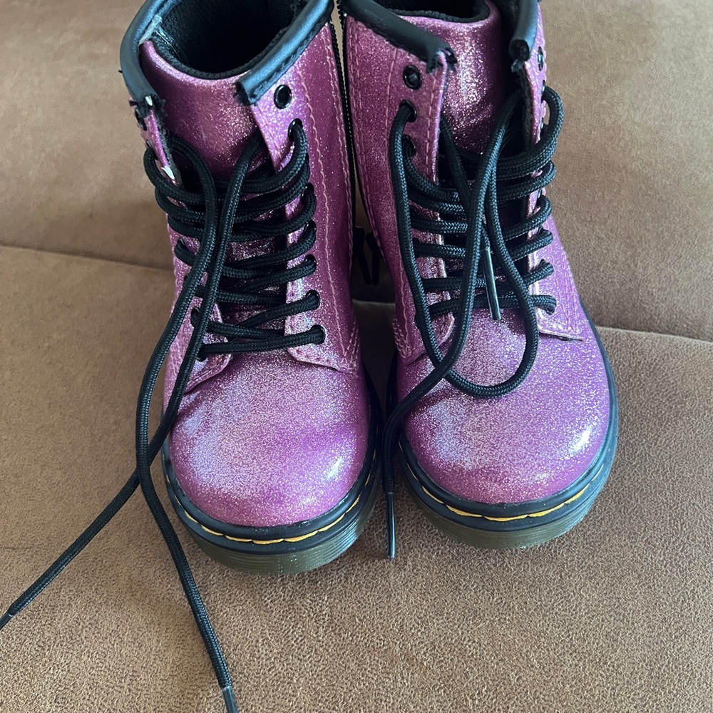 Dr. Martens Kids Sparkly Pink Boots